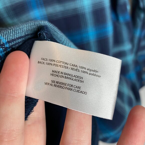 Orvis Womens Fleece Lined Flannel Shacket Size S Blue Plaid Gorpcore Granola - Picture 14 of 15